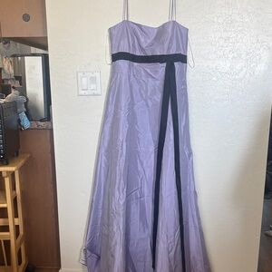 Vera Wang Lavender Strapless Gown with Black Sash